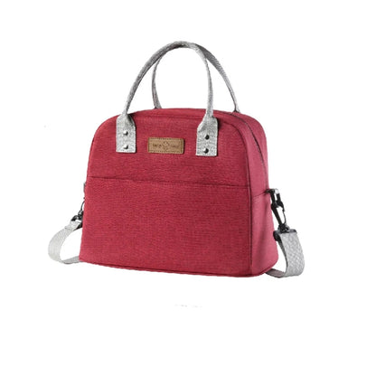 Tote Crossbody Insulated Lunch Bag with Shoulder Stripe