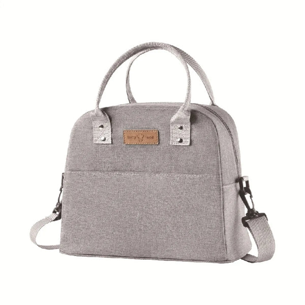 Tote Crossbody Insulated Lunch Bag with Shoulder Stripe