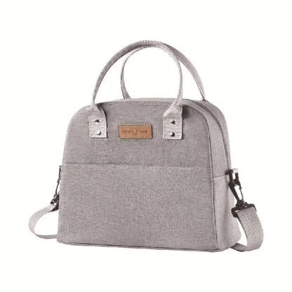 Tote Crossbody Insulated Lunch Bag with Shoulder Stripe