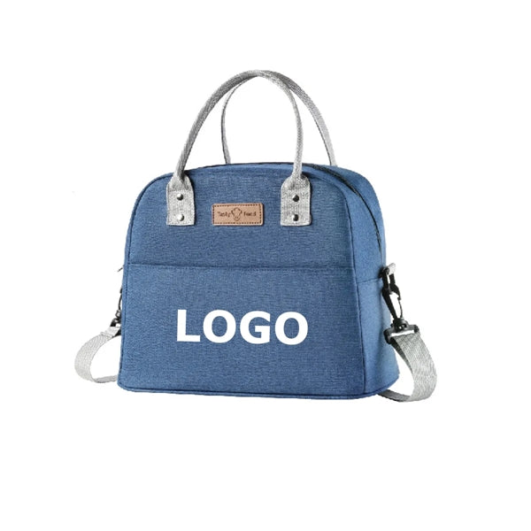 Tote Crossbody Insulated Lunch Bag with Shoulder Stripe