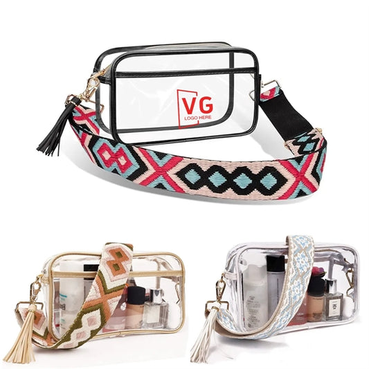 Clear Cosmetic Pouch with Adjustable Strap