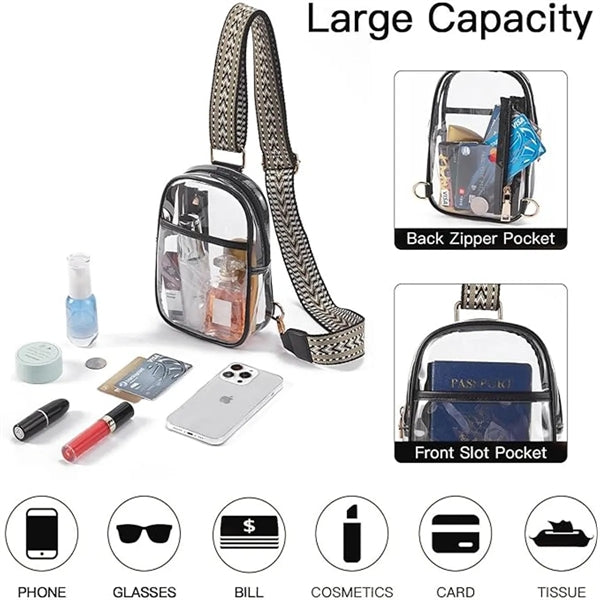 Transparent Fanny Pack with Adjustable Strap for Travel .