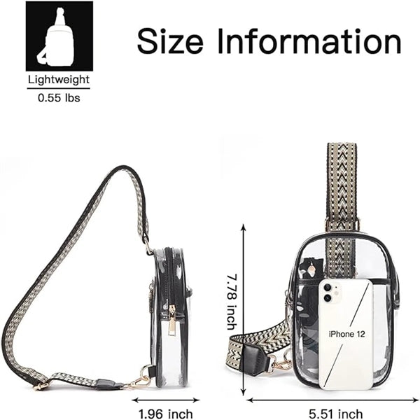 Transparent Fanny Pack with Adjustable Strap for Travel .