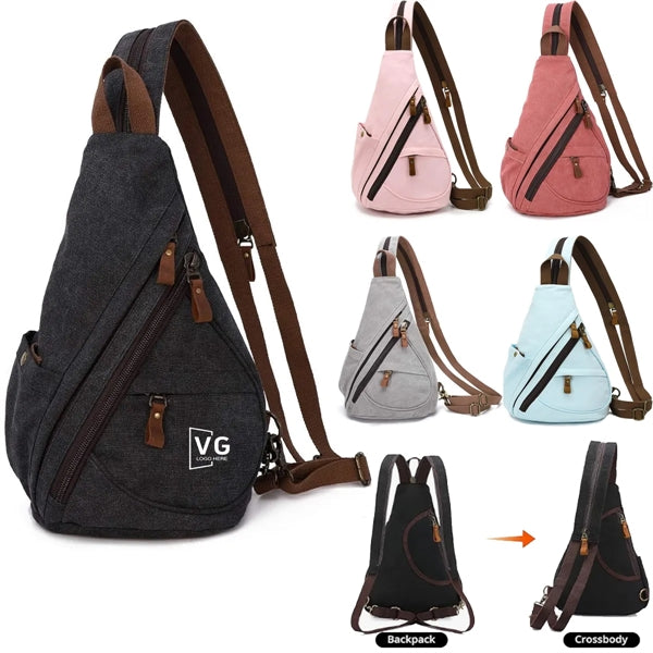 Compact Crossbody Backpack with Adjustable Strap for travel.