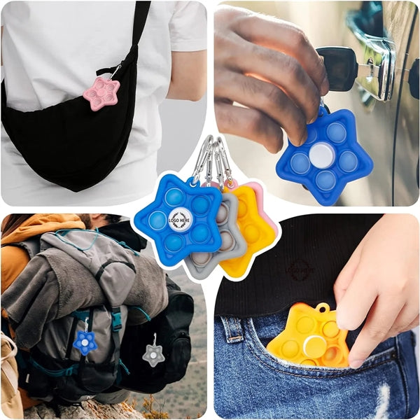 Mini Pop Bubble Keychain Fidget Spinner Toys