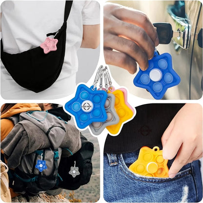 Mini Pop Bubble Keychain Fidget Spinner Toys