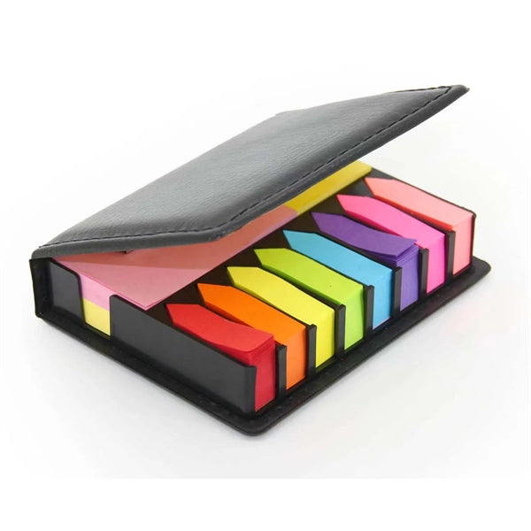 Deluxe PU Leather Self-Stick Pads Memo Note Organizer