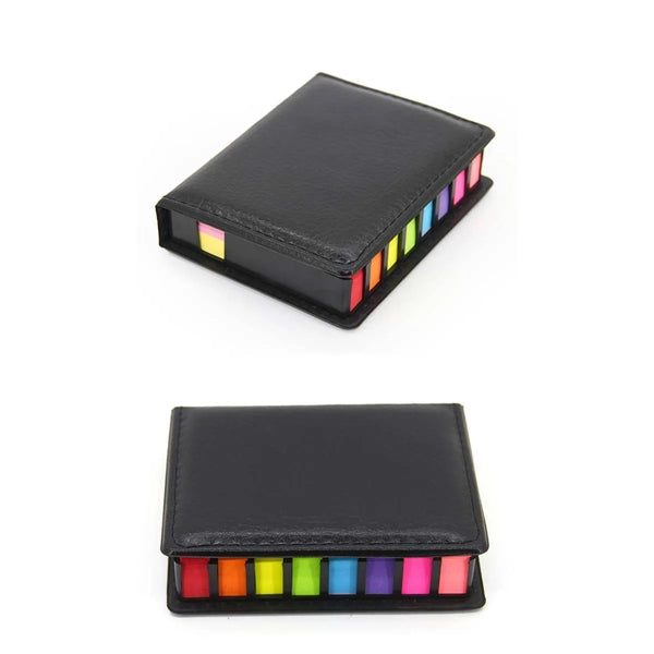 Deluxe PU Leather Self-Stick Pads Memo Note Organizer