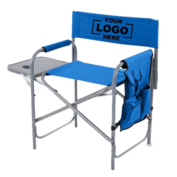 Folding Directors Camping Chair with Side Table