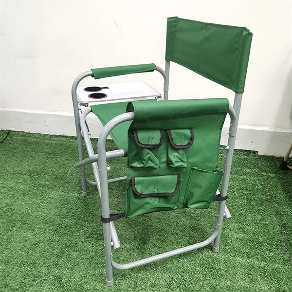 Folding Directors Camping Chair with Side Table