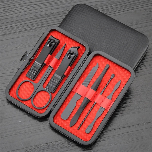 7 in 1 Black Manicure Set Nail Clippers Kit