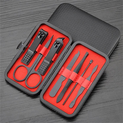 7 in 1 Black Manicure Set Nail Clippers Kit
