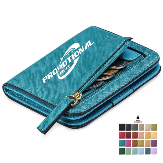 Rfid Blocking Compact Leather Pocket Wallet