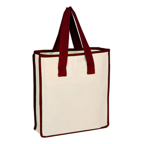 12 oz. cotton shopping bag and webbed handles