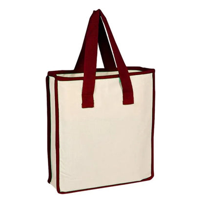 12 oz. cotton shopping bag and webbed handles
