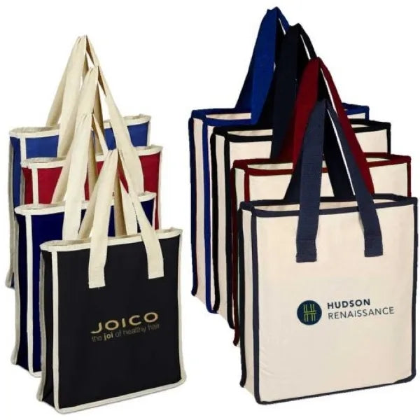 12 oz. cotton shopping bag and webbed handles