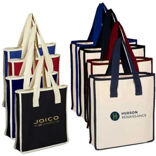 12 oz. cotton shopping bag and webbed handles