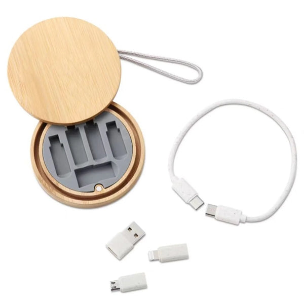Bamboo Round Charging Cable Kit