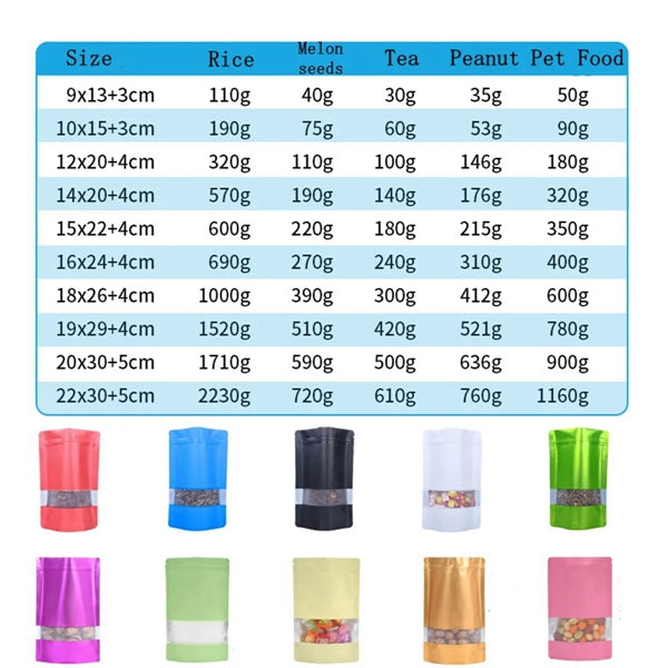 Stand Up Pouch Bag Zip Lock Storage With Window