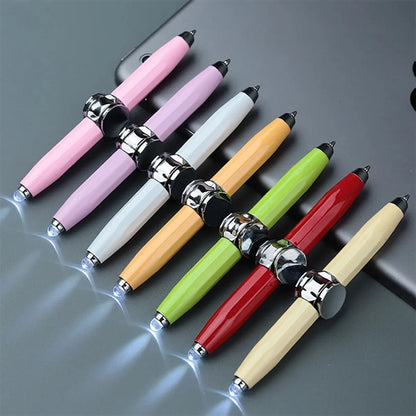Multi-Function Ballpoint Pen Fidget Gyro Spinner LED Light