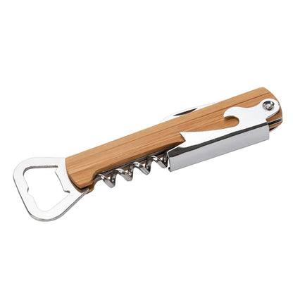 4 In 1 Multi-Function Bamboo Corkscrew Bar Tool Opener