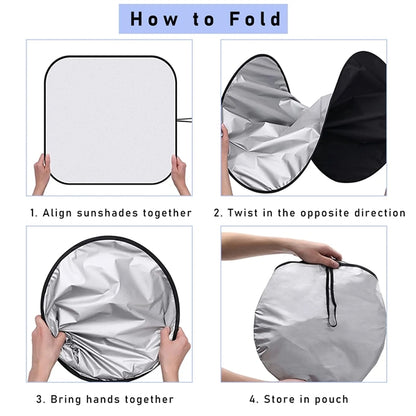 2 PC Auto Windshield Sun Shade