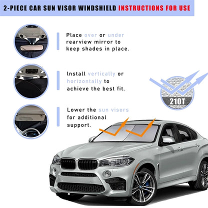 2 PC Auto Windshield Sun Shade