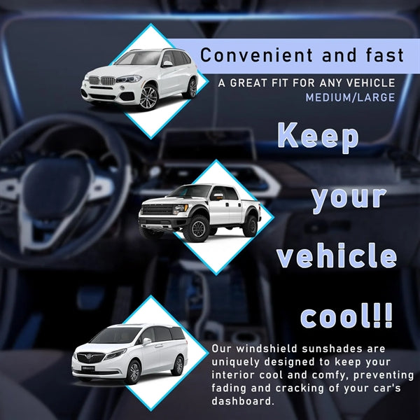 2 PC Auto Windshield Sun Shade