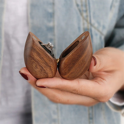 Wooden Ring Box Heart Shaped Jewelry Organizer