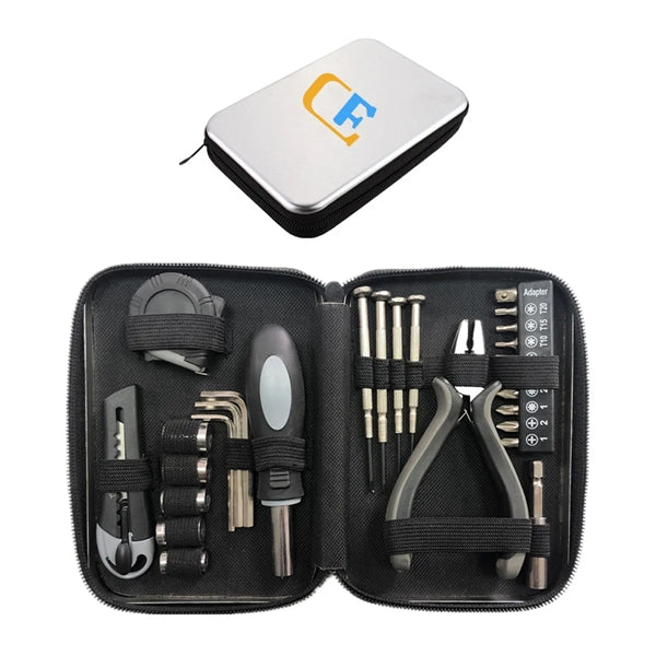 Household Tool Kit with Metal Box