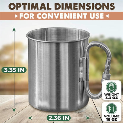 Stainless Steel Mug With Carabiner Hook