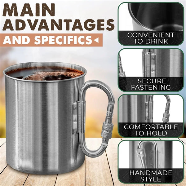 Stainless Steel Mug With Carabiner Hook