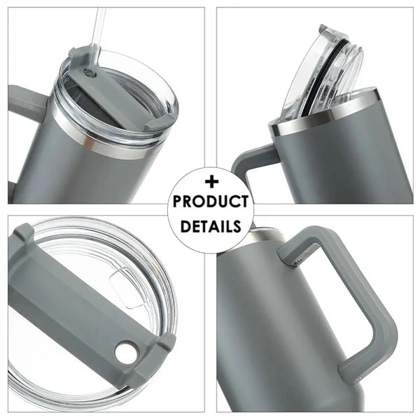 40oz Tumbler with Handle and Straw Lid