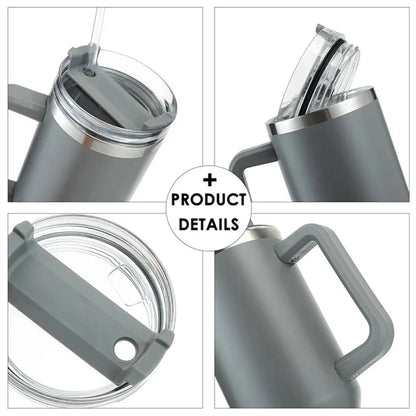 40oz Tumbler with Handle and Straw Lid