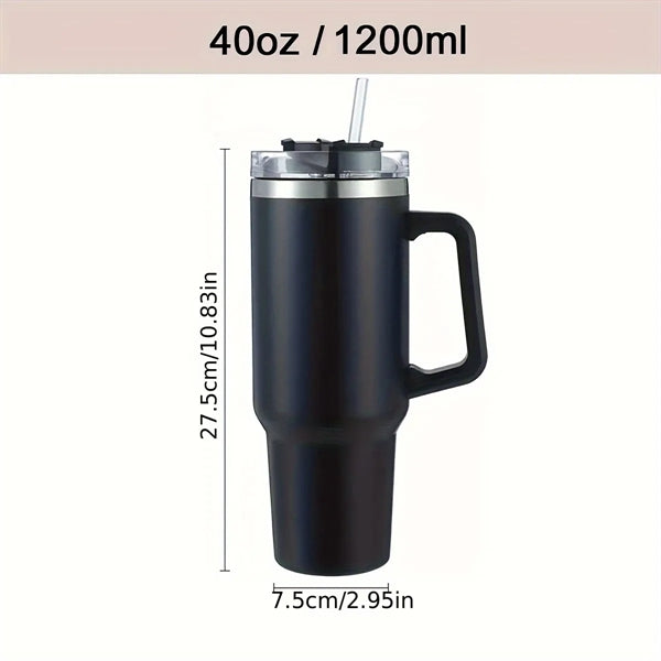 40oz Tumbler with Handle and Straw Lid
