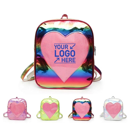 Holographic Laser Leather Backpack