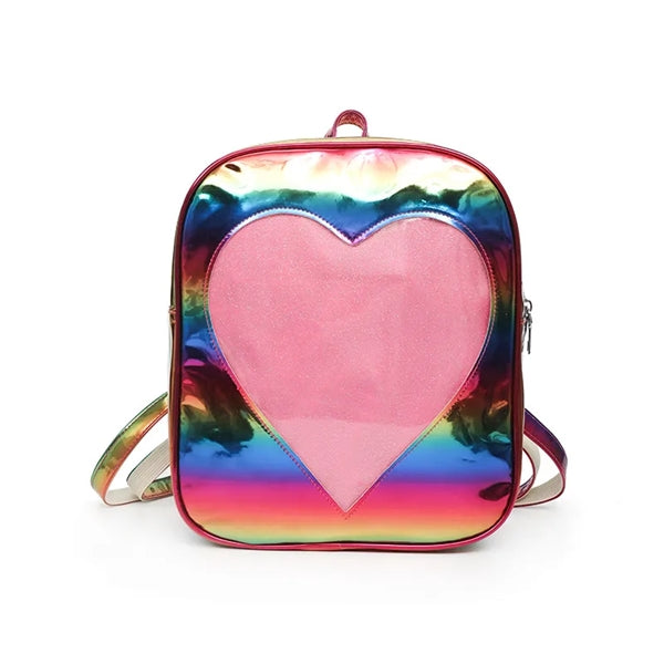 Holographic Laser Leather Backpack