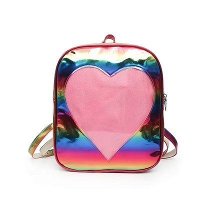 Holographic Laser Leather Backpack