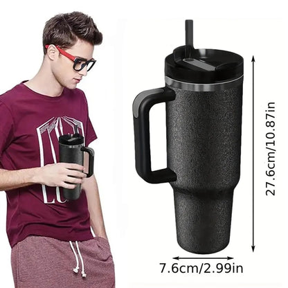 40oz Tumbler with Handle and Straw Lid