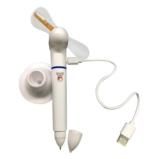 Usb Led Flashing Mini Fan With Ballpoint Pen