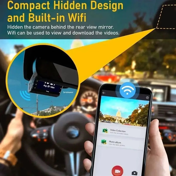 4K Car DVR Dash Cam Front Rear Camera Recorder WIFI 32G TF