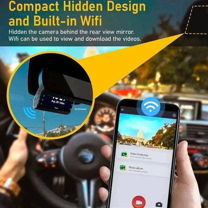 4K Car DVR Dash Cam Front Rear Camera Recorder WIFI 32G TF