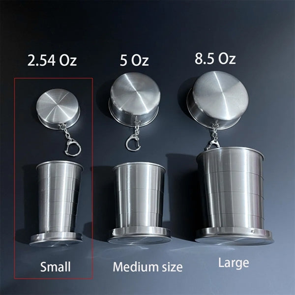 Steel Travel Telescopic Collapsible Shot Glass Pocket Cup