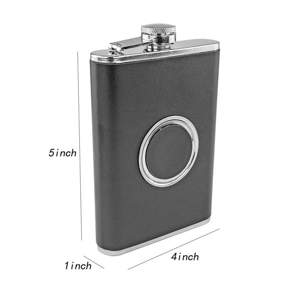 8oz Portable Hip Flask with Built In  Collapsible Shot Glass