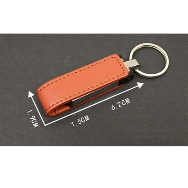 Custom Multicolor 16Gb Leather Usb Flash Drive with Keychain