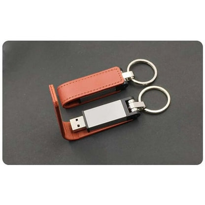 Custom Multicolor 16Gb Leather Usb Flash Drive with Keychain
