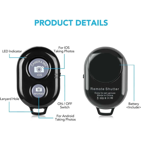 Portable Bluetooth  Camera Self-Timer Remote Controller
