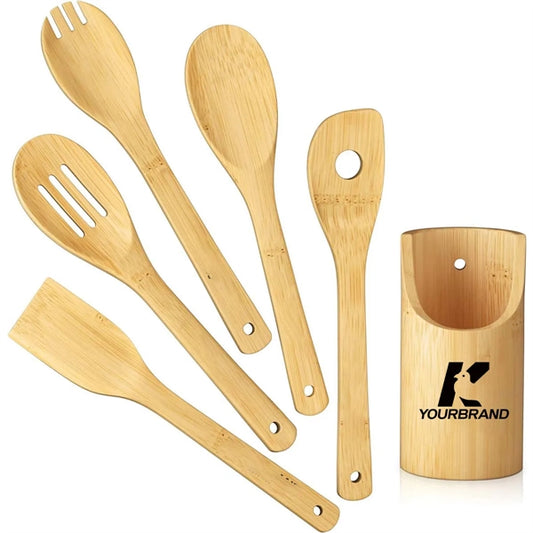 Natural Durable Bamboo Kitchen Utensil Set for Cooking