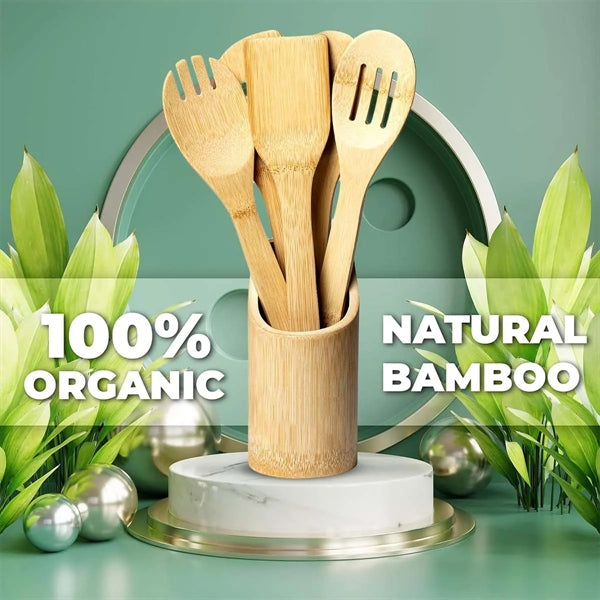 Natural Durable Bamboo Kitchen Utensil Set for Cooking
