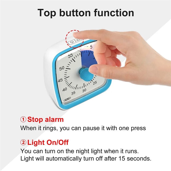60-Minute Countdown Visual Silent Timer with Night Light